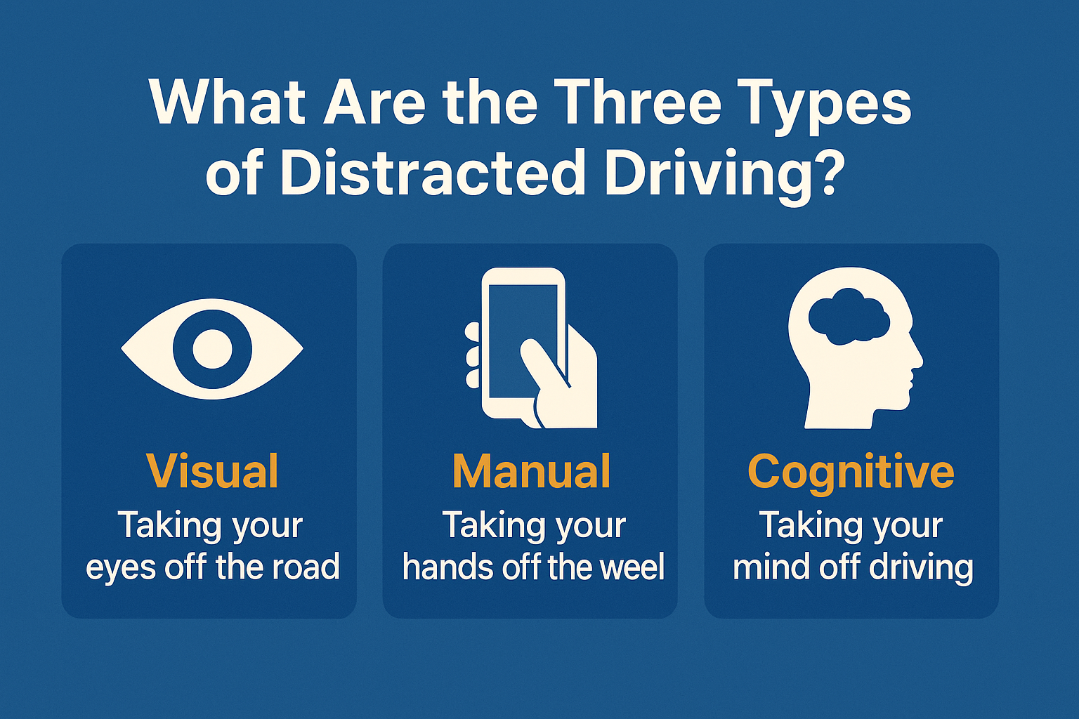what are the three types of distracted driving